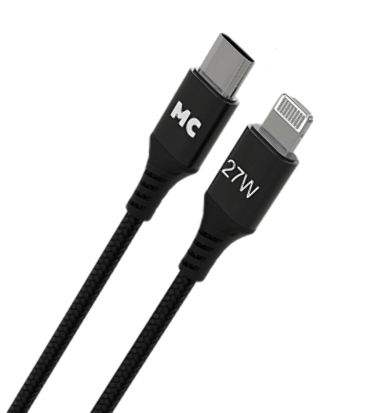 Кабель MORE CHOICE (4620202554178) K69ia 2м USB 3.0A PD 27W для Lightning ng 8-pin Type-C - 2м, черный