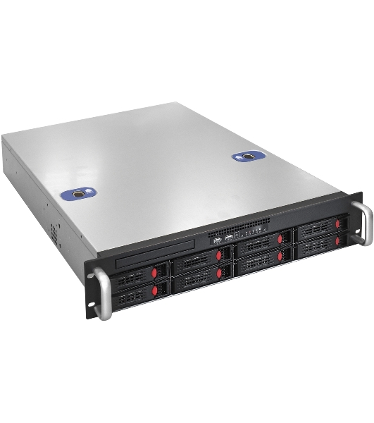 Серверный корпус ExeGate Pro EX281293RUS 2U550-HS08 RM 19', высота 2U, глубина 550, БП 1U-800ADS, 8xHotSwap, USB