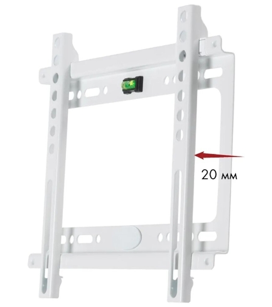Кронштейн Kromax IDEAL-5 White, 15'-47', max 40 кг, настенный, VESA 200x200 мм, тонкий профиль
