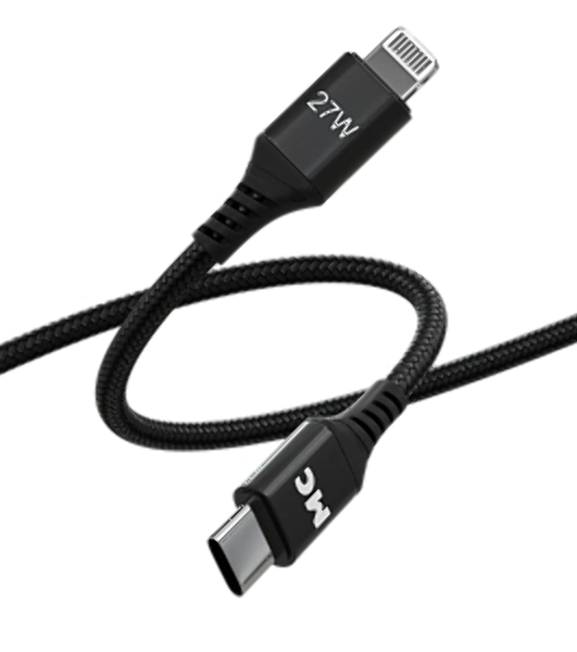 Кабель MORE CHOICE (4620202554178) K69ia 2м USB 3.0A PD 27W для Lightning ng 8-pin Type-C - 2м, черный