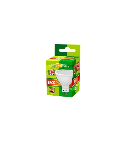 Лампа светодиодная JazzWay PLED-ECO-JCDR 5Вт 3000К теплый белый GU5.3 400лм 220-240В
