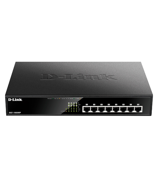 Коммутатор D-Link DGS-1008MP/A2A/B1A, 8×1 Гбит/с, неуправляемый