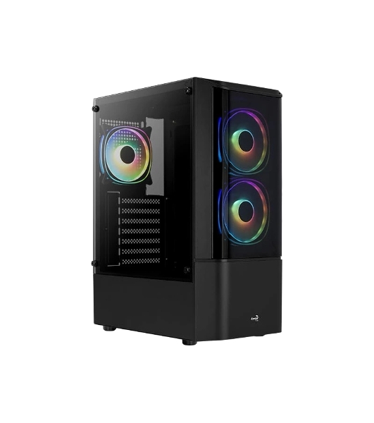 Компьютерный корпус MidTower Aerocool/Formula Quantum-G-BK-v2 черный без Б/п, ATX 3FRGb Fan on front panel