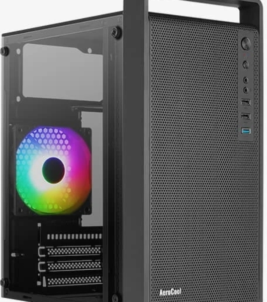 Компьютерный корпус MiniTower Aerocool/Formula CS-109-G-BK-v1 (mATX, USB3x1, USB2x2, 120мм RGb fan, без БП) (4711099472376)