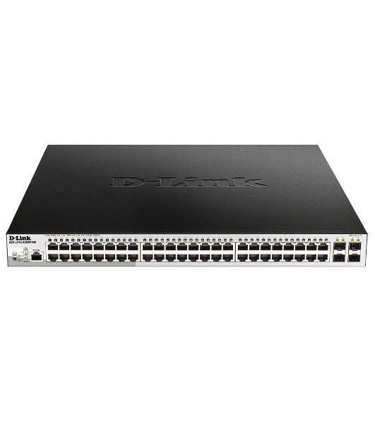 Коммутатор D-Link DGS-1210-52MPP/ME/B3A, 48×1 Гбит/с + 4×1 Гбит/с SFP, управляемый