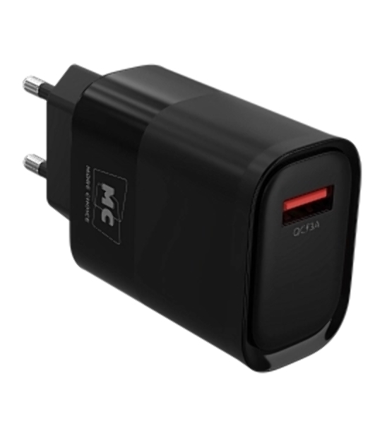 Сетевое зарядное устройство MORE CHOICE (4620202553386) NC09 1USB 3.0A QC3.0 15W, черный