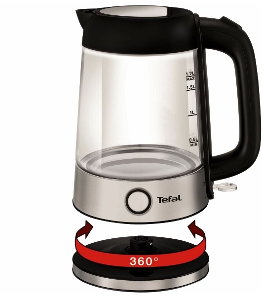 Электрочайник Tefal KI750D30 серебристый, 1.7 л, 2400 Вт, скрытый нагревательный элемент