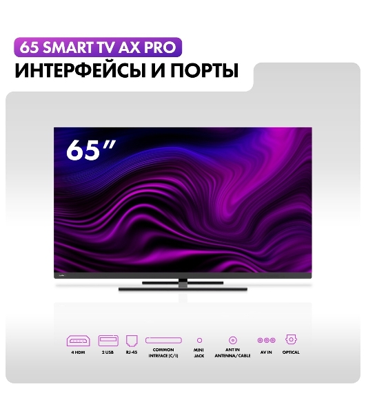 Телевизор Haier 65' AX Pro черный QLED 4K UHD 120Hz Smart TV