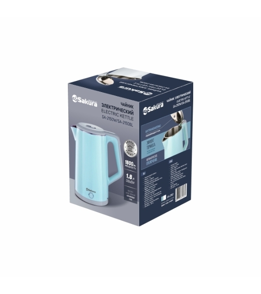 Чайник Sakura SA-2150W 1.8 л, двойной корпус,бел