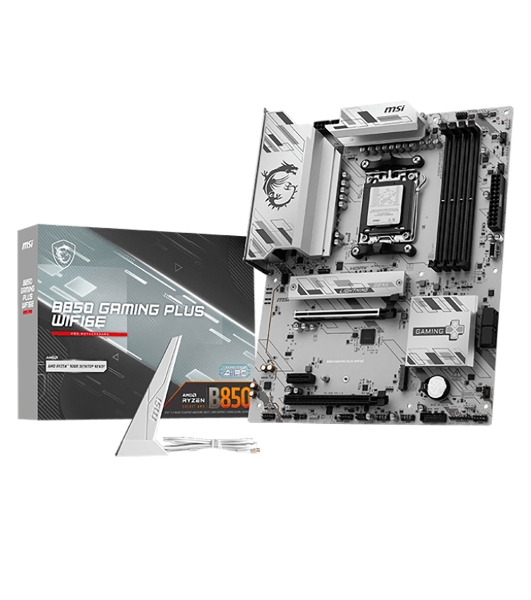 Материнская плата MSI B850 GAMING PLUS WIFI6E, AM5, AMD B850, 4xDDR5, 4xSATA, 2xM.2, 1xPCIe 4.0 x16, 1xPCIe 4.0 x4, 1xPCIe 3.0 x1, 1xDP, 1xHDMI, 1x2.5Gb LAN, Wi-Fi 6E, Bluetooth 5.3, 1xUSB-C 10Gbps, 3xUSB-A 10Gbps, 4xUSB-A 5Gbps, 2x3.5 мм, 7.1, ATX