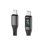 Кабель OLMIO GEEK, Type-C - Type-C, 60W, 1.2м, тканевая оплетка, LCD, черный, фото2