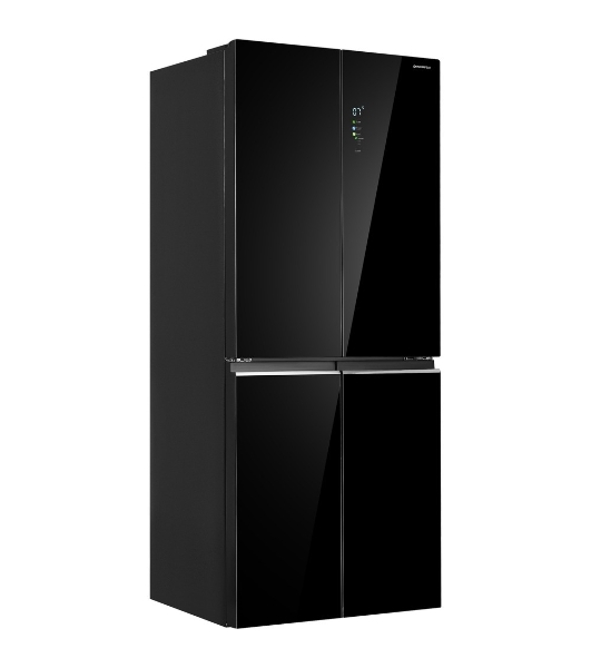 Холодильник Maunfeld MFF192NFB01 Inverter черный стекло трехкамерный 334/184л морозилка снизу, No Frost, Side by Side