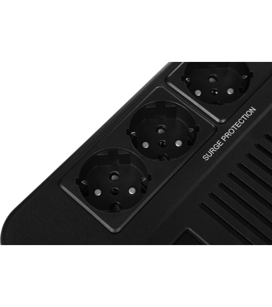 Источник бесперебойного питания SMARTWATT UPS SAFE PRO LCD 800 черный 800/480 ВА/Вт, напольный/настенный, линейно-интерактивный, LCD дисплей, Shuko CEE7/4 - 8 шт. (4 шт. с резервным питанием, 4 шт. - сетевой фильтр)