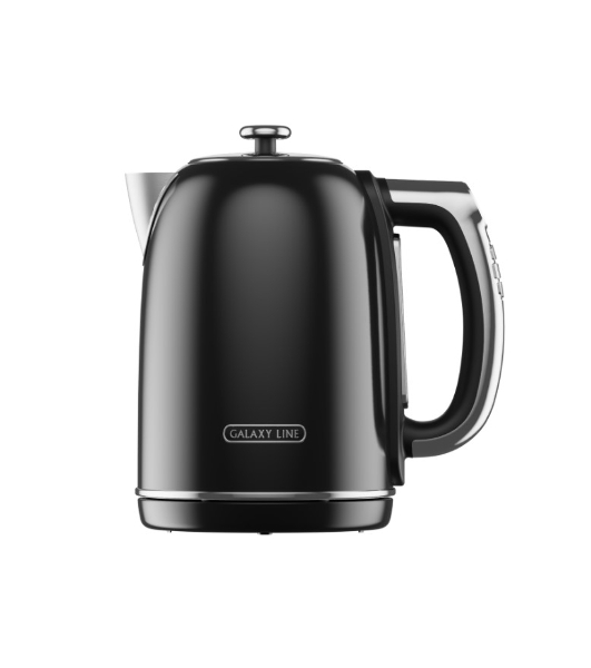 Чайник электрический Galaxy Line GL 0360 1.7 л, 2200 Вт, черный корпус: нерж.сталь/пластик
