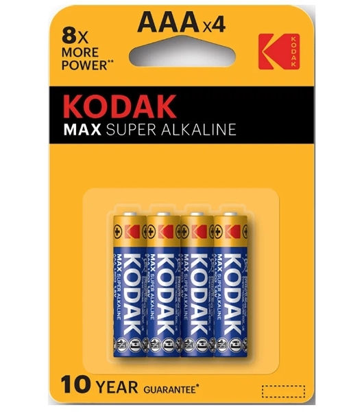 Батарейки Kodak LR03-4BL MAX SUPER Alkaline K3A-4 (40/200/32000)