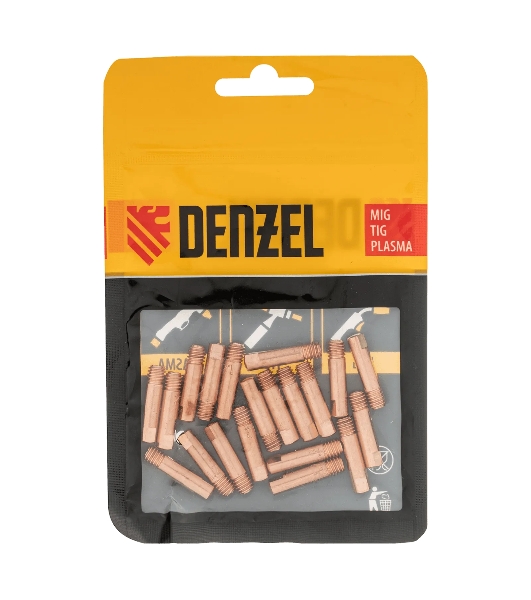 Токосъемный наконечник под проволоку Denzel 1,2 мм, М5х24, E-CU, 20 шт для MIG горелки тип 15