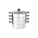 Мантоварка-пароварка WEBBER BE-082 7 л, 24 см, нержавеющая сталь, с крышкой, 4 ярусная, фото 1