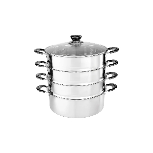 Мантоварка-пароварка WEBBER BE-082 7 л, 24 см, нержавеющая сталь, с крышкой, 4 ярусная