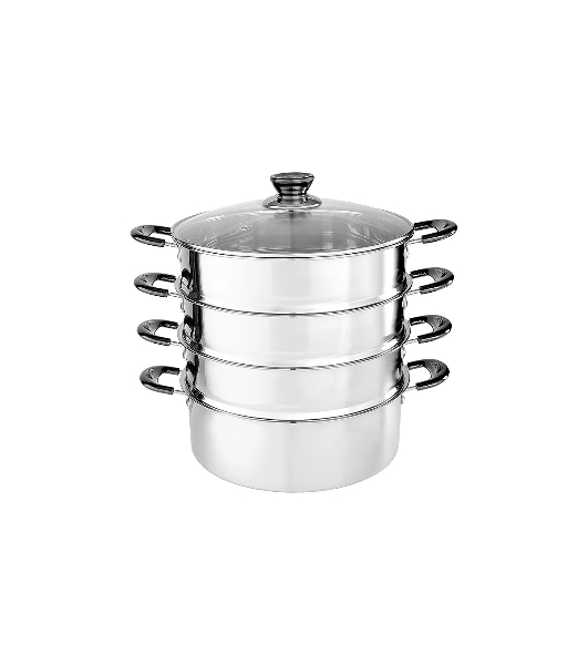 Мантоварка-пароварка WEBBER BE-082 7 л, 24 см, нержавеющая сталь, с крышкой, 4 ярусная