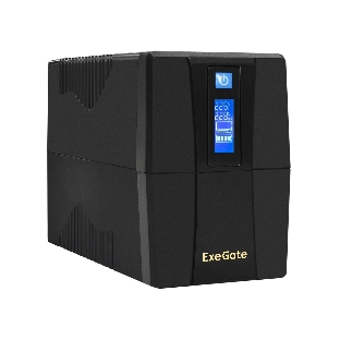Источник бесперебойного питания ExeGate Power Smart ULB-850.LCD.AVR.EURO.RJ 850VA/480W, LCD, AVR, 2 евророзетки, черный