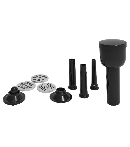 Мясорубка электрическая BBK MG3000 черный, 2500 Вт, 2.5 кг/мин, реверс, защита от перегрузки, металлический лоток, насадки - 7