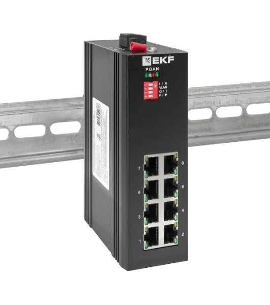 Коммутатор EKF TSX-U-8GTP, 8×1 Гбит/с PoE, неуправляемый
