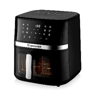Аэрогриль Brayer 2038BR черный, 1600 Вт, 7 л, сенсор, 12 программ