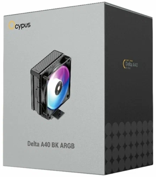 Кулер для процессора Cooler Ocypus Delta A40 BK ARGb Delta-A40-BK1NAWN00X-GL черный 120мм алюминий+медь 2000rpm 29db 4-pin 220W 156мм