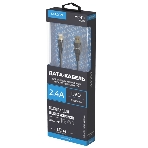 Дата-кабель Maxvi MC-31L USB-Lightning 2.4А, прозрачный корпус, LED подсветка, 1.2м, черный, фото2