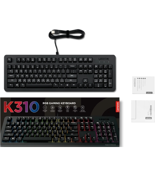 Клавиатура Lenovo Legion K310 проводная, USB Type-A, чёрный