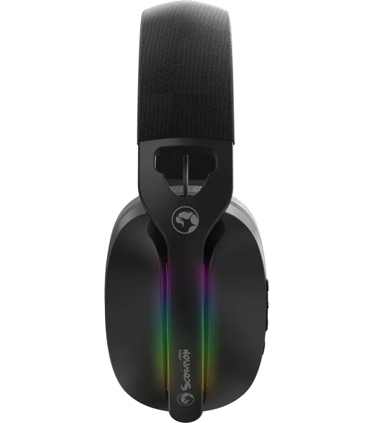 Гарнитура MARVO HG9086W Pulz 70W чёрный, беспроводная + проводная, радиоканал, до 10 ч, съёмный микрофон, подсветка, совместимость с PS5, Xbox
