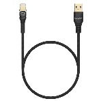 Дата-кабель Maxvi MC-31L USB-Lightning 2.4А, прозрачный корпус, LED подсветка, 1.2м, черный, фото 1