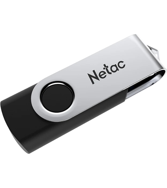 Флешка USB Netac U505 (NT03U505N-032G-32BK), 32Gb, USB 3.0, R/W 110/45, черный/серебристый