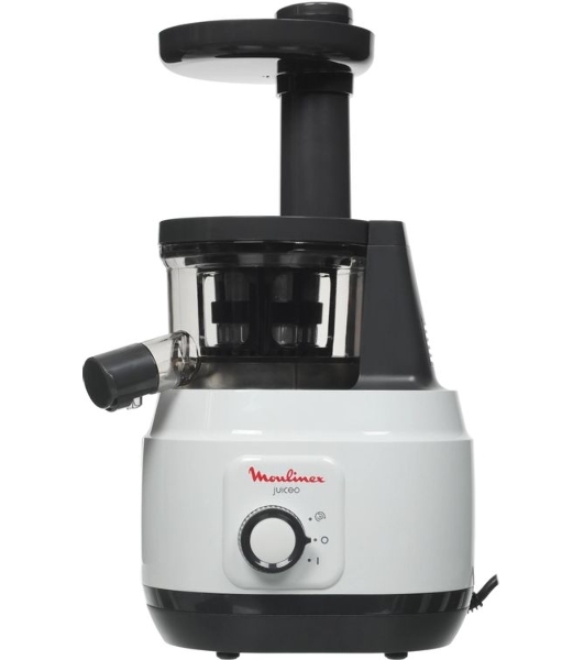 Соковыжималка Moulinex ZU150110 белый/черный, шнековая вертикальная, 150 Вт, 800 мл, электронное, реверс