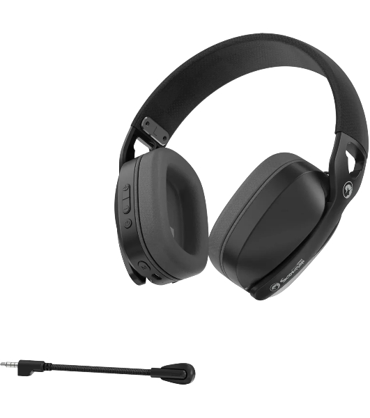 Гарнитура MARVO HG9086W Pulz 70W чёрный, беспроводная + проводная, радиоканал, до 10 ч, съёмный микрофон, подсветка, совместимость с PS5, Xbox