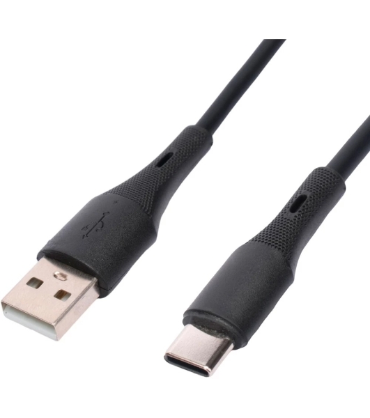 Кабель USB2.0 Cablexpert CC-USB2S-AMCM-1M-BK AM/Type-C, 3А, 18Вт, QC3.0, силиконовый, медь, 1м, черный, пакет