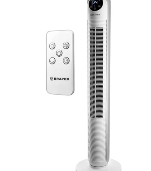 Вентилятор BRAYER BR4956 белый, напольный, 60 Вт, 3 скорости