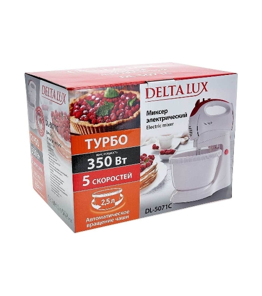 Миксер Delta LUX DL-5071C белый/розовым