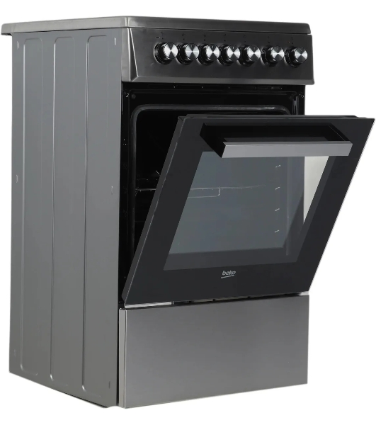 Плита электрическая Beko FSS57100GX серебристый, конфорок 4 шт, духовка 60 л, 50 см x 85 см x 60 см