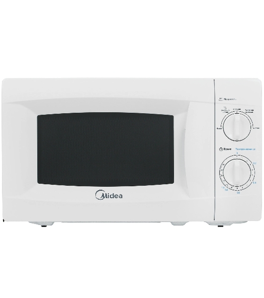 Микроволновая печь Midea MM720CKE белый, 20 л, 700 Вт, переключатели - поворотный механизм