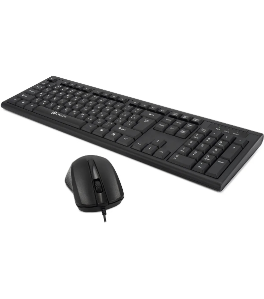 Комплект клавиатура+мышь Oklick 600M проводной, USB, 1200 DPI, чёрный