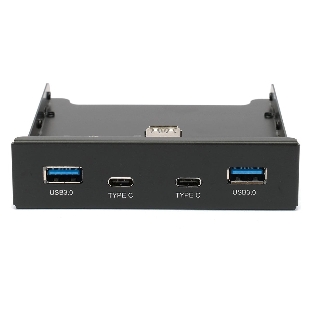 Планка на переднюю панель Gembird FP3.5-USB3-2A2C, USB, 2xUSB-A 3.0 + 2xType-C, 3.5'