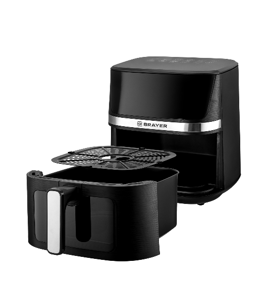 Аэрогриль Brayer 2038BR черный, 1600 Вт, 7 л, сенсор, 12 программ