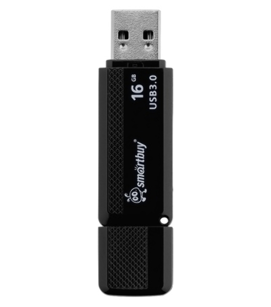 Флешка USB Smartbuy Dock (SB16GBDK-K3), 16Gb, USB 3.0/3.1, R/W 70/25, черный