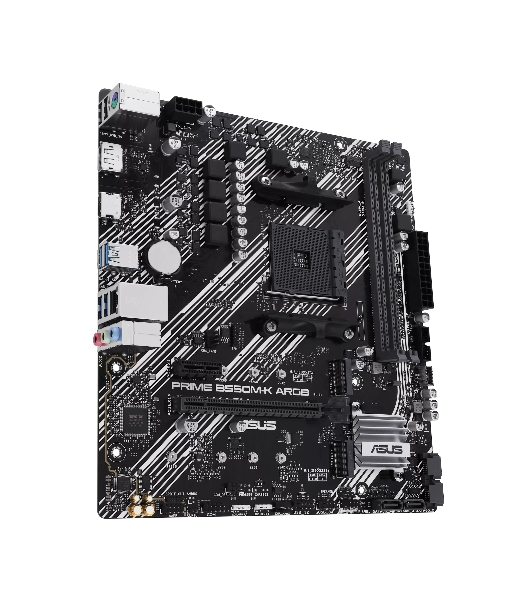 Материнская плата ASUS PRIME B550M-K ARGB, Socket AM4, AMD B550, 2xDDR4, 4xSATA, 2xM.2, 1xPCI-E 4.0 x16, 1xPCI-E x1, 1xHDMI, 1xDP, 1x 1Gb LAN, 4xUSB-A 3.2 Gen 1, 2xUSB-A 2.0, 3x3.5 мм, 7.1, Micro-ATX