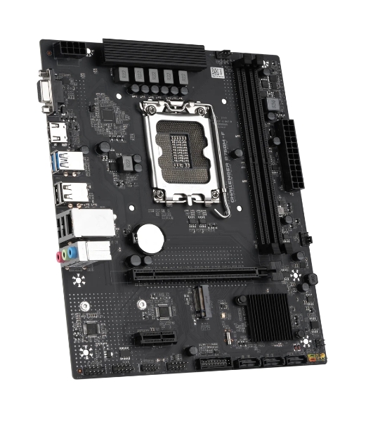 Материнская плата Maxsun Challenger B760M-F, LGA 1700, Intel B760, 2xDDR4, 3xSATA III, 2xM.2, 1xPCIe 4.0 x16, 1xHDMI, 1xVGA, 1xRJ-45 1Gb LAN, 2xUSB 3.2 Gen 1, 4xUSB 2.0, 3x3.5 мм, 5.1, mATX