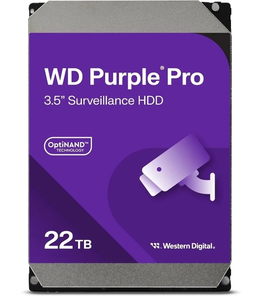 Жесткий диск Western Digital Purple PRO WD221PURP 22Tb 3.5' 7200 RPM 512MB SATA-III All Frame AI для систем видеонаблюдения
