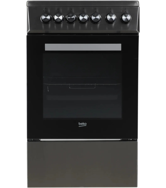 Плита электрическая Beko FSS57100GX серебристый, конфорок 4 шт, духовка 60 л, 50 см x 85 см x 60 см