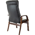 Кресло офисное Бюрократ T-9928WALNUT-CF черный, кожа, на ножках, дерево, фото5