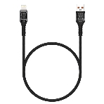 Дата-кабель Maxvi MC-33L USB-Lightning 2.4А, прозрачный корпус, LED подсветка, 1м, черный, фото 1